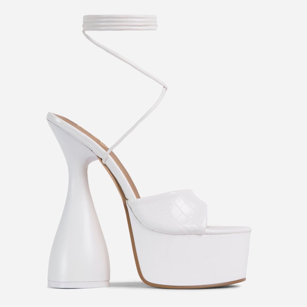 Lace Up Peep Toe Platform Heel — EGO